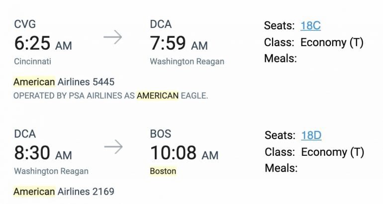 Image showing flight with lowest layover period